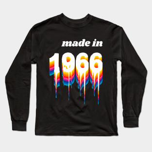 Made In 1966 Long Sleeve T-Shirt - Made in 1966 Year Liquid Retro Vintage by LiquidSV